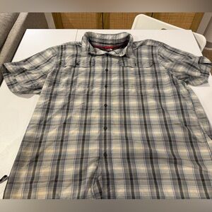 The North Face Blue and Cream Plaid Shirt